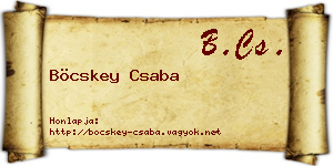 Böcskey Csaba névjegykártya