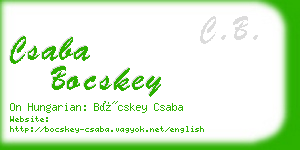 csaba bocskey business card